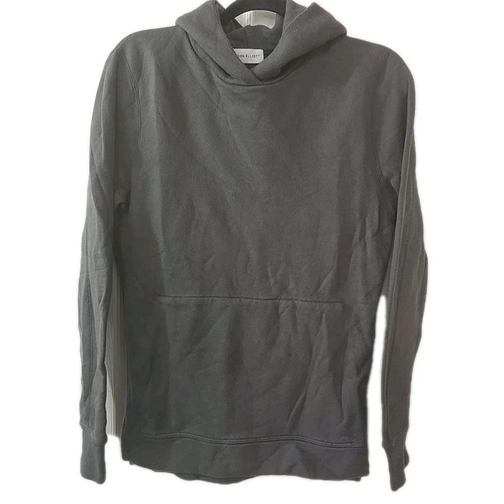 John Elliot Villain Side Zip Gray Pullover Hoodie Size 1 Made In USA